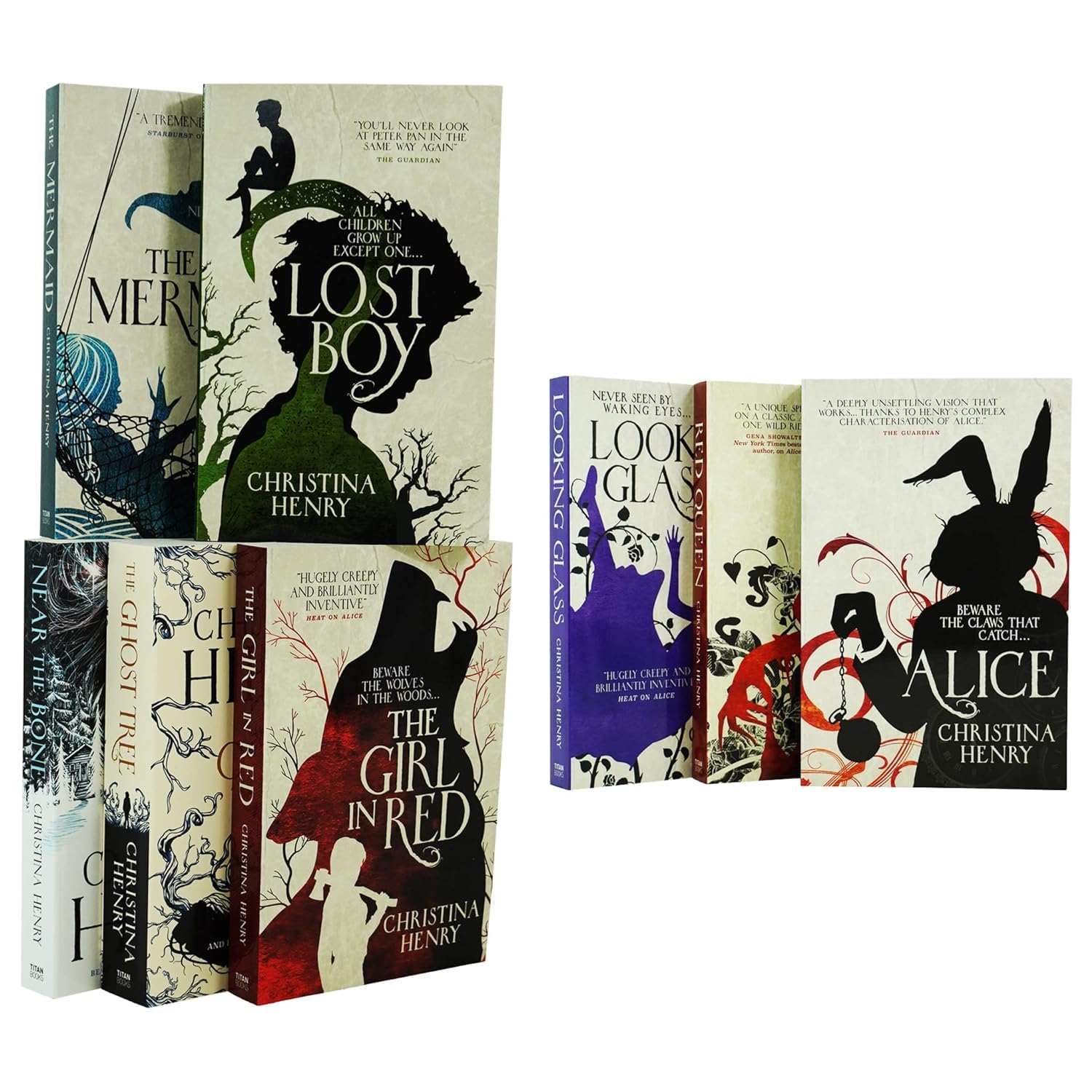 Christina Henry Chronicles of Alice 8 book paperback set back cover with book descriptions and ISBN details
