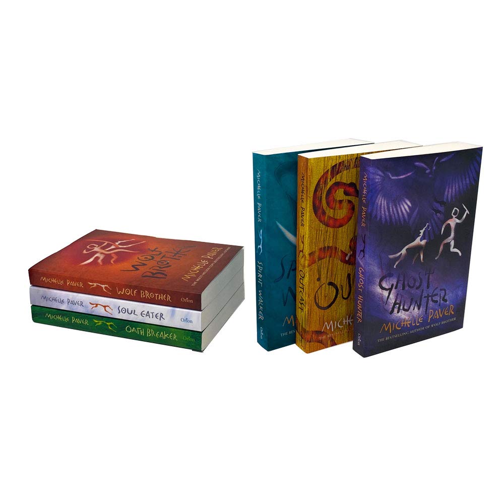 Chronicles of Ancient Darkness 6-book box set by Michelle Paver arranged to show spines and full paperback set together