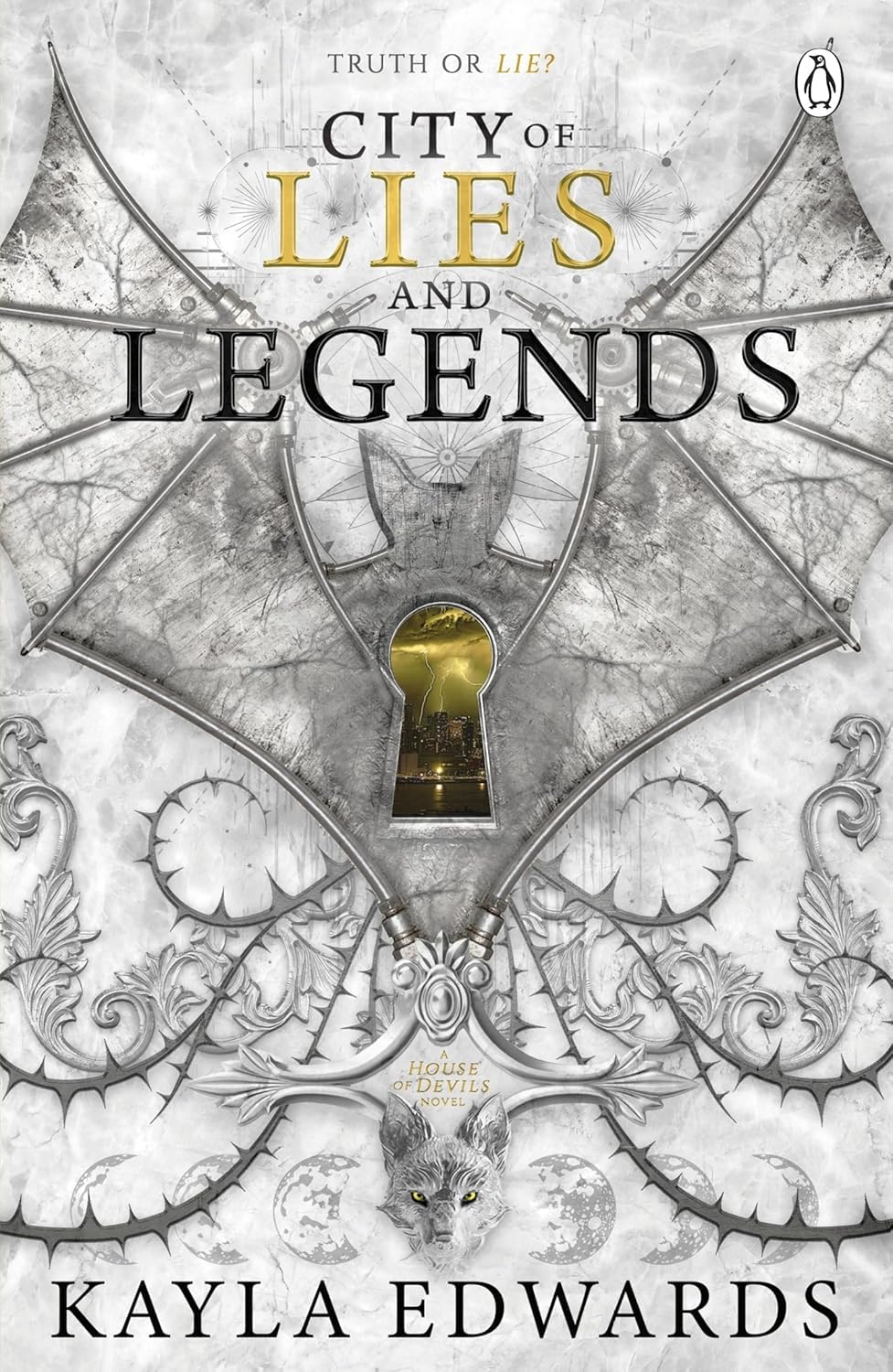 City Of Gods And Monsters paperback cover by Kayla Edwards, dark fantasy fiction