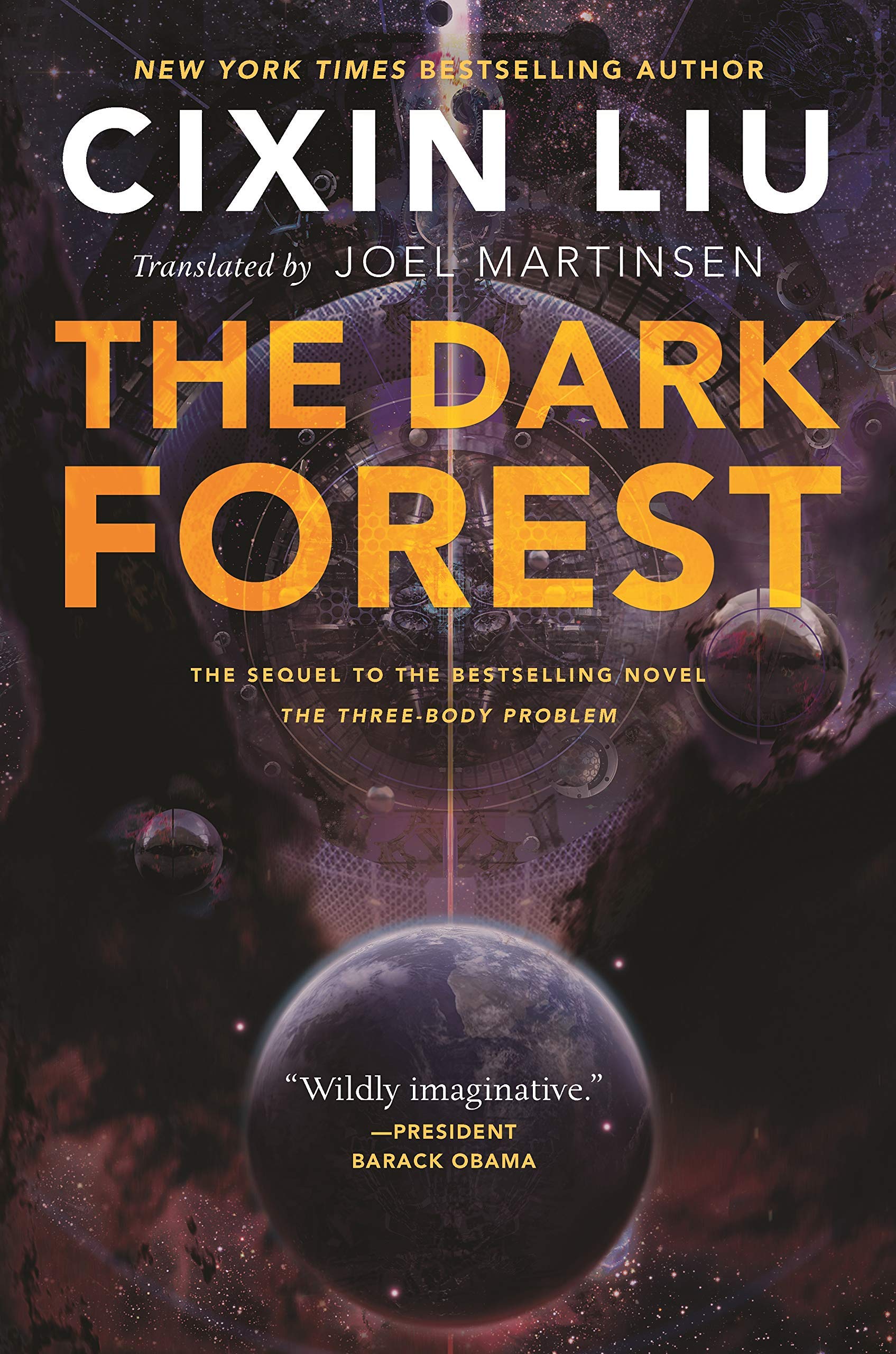 Close-up of the Three-Body Problem trilogy paperback spines within the Cixin Liu collection set