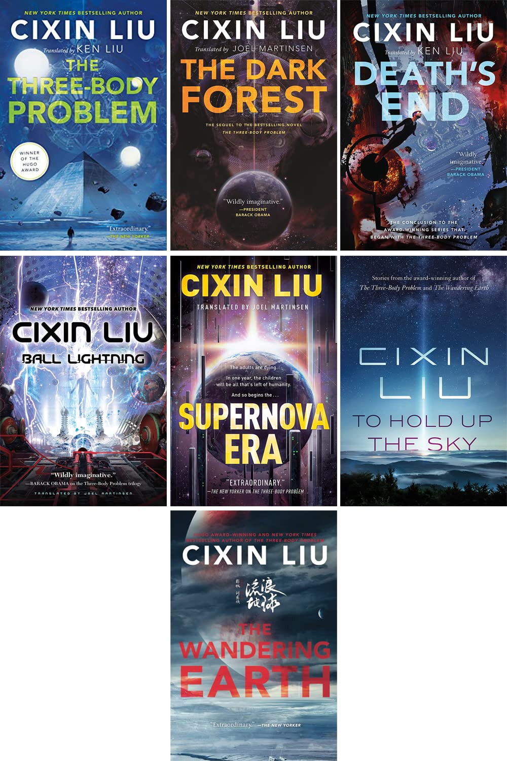 Cixin Liu Science Fiction 7-Book Collection Set paperback front cover showing all seven titles fanned out