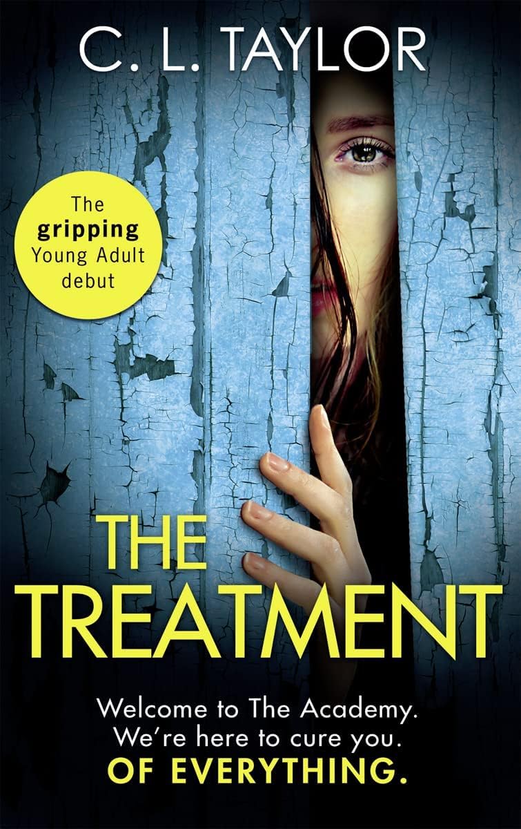 Close-up of The Treatment paperback cover by C.L. Taylor from the 3 books collection set