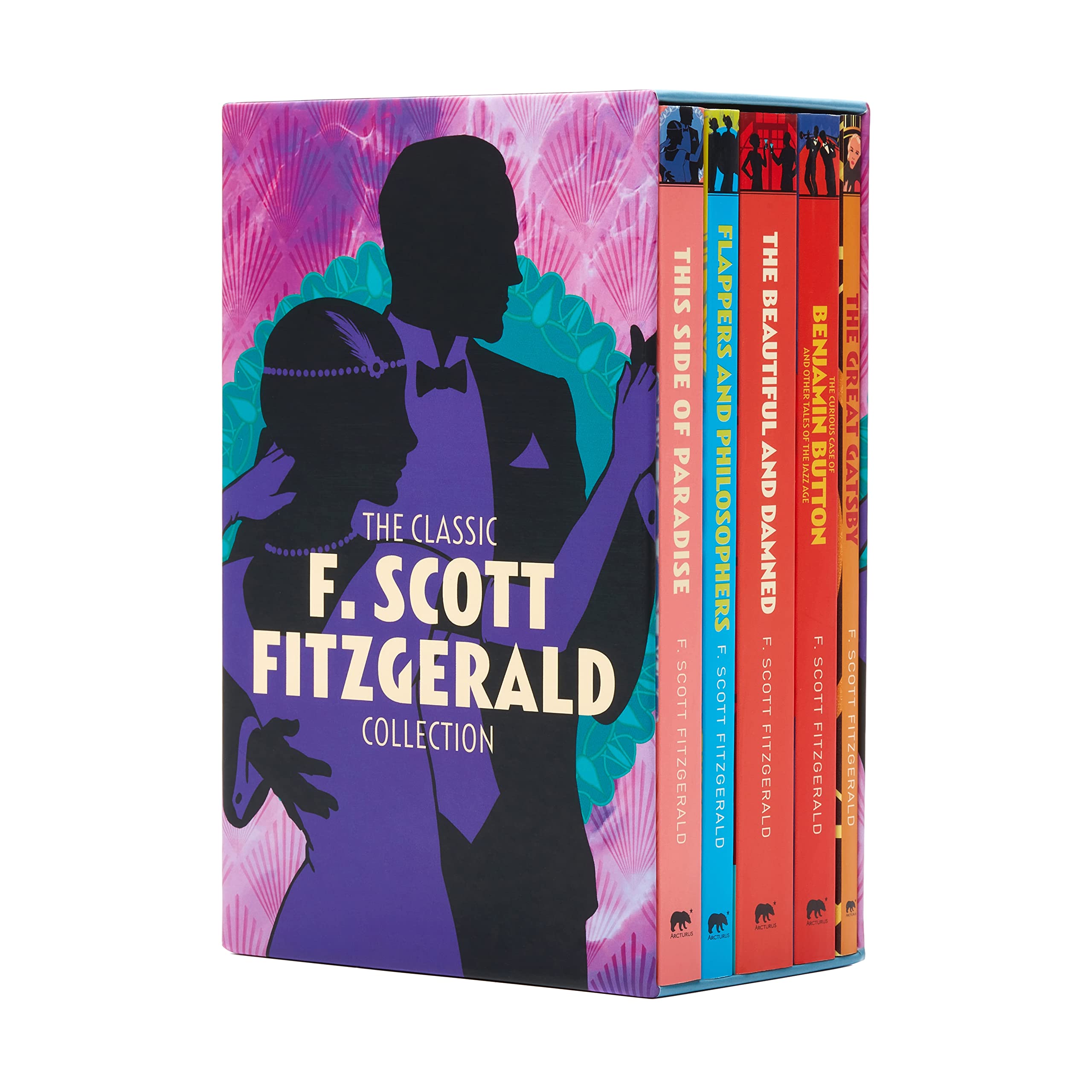 Classic F. Scott Fitzgerald Collection 5-book paperback boxed set including The Great Gatsby, front cover view