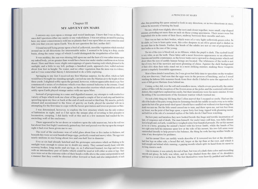 Side profile of the Classic Tales of Science Fiction and Fantasy leather bound hardback highlighting the book's gilded page edges.