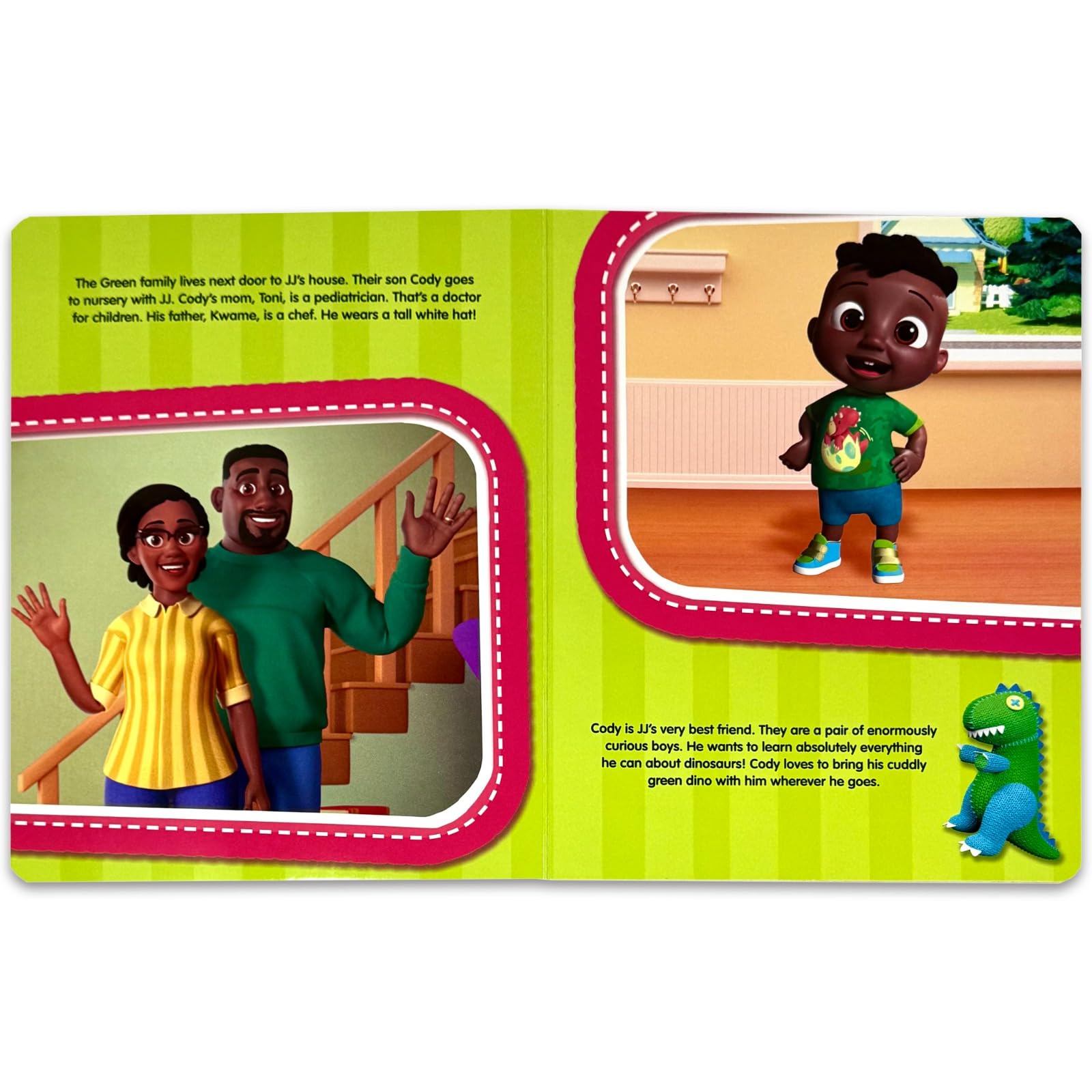 Cocomelon My Busy Books playmat unfolded with the 10 plastic character figurines placed on top