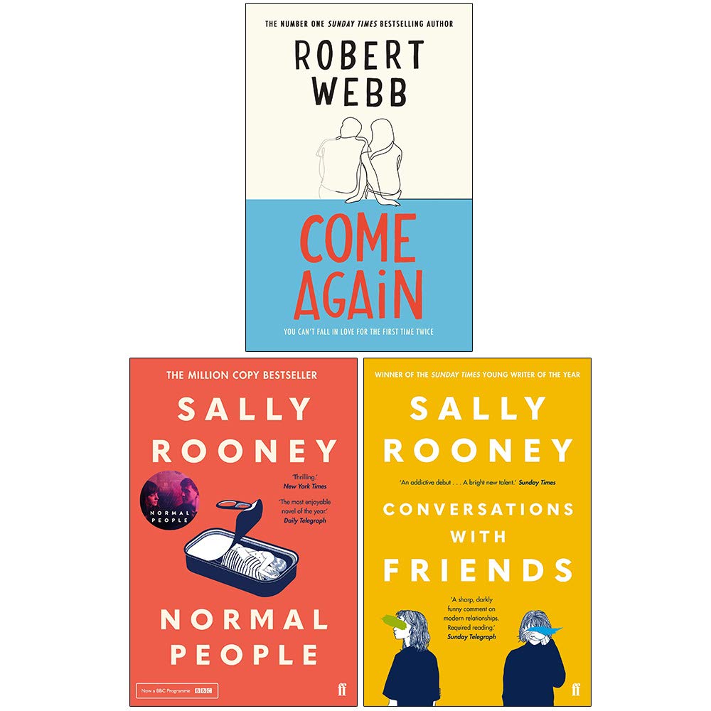 Front covers of the Come Again, Normal People, and Conversations with Friends 3 books collection set paperback
