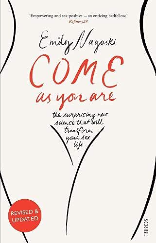 Close-up of the front covers of Come as You Are, Mating in Captivity, and She Comes First paperbacks side by side