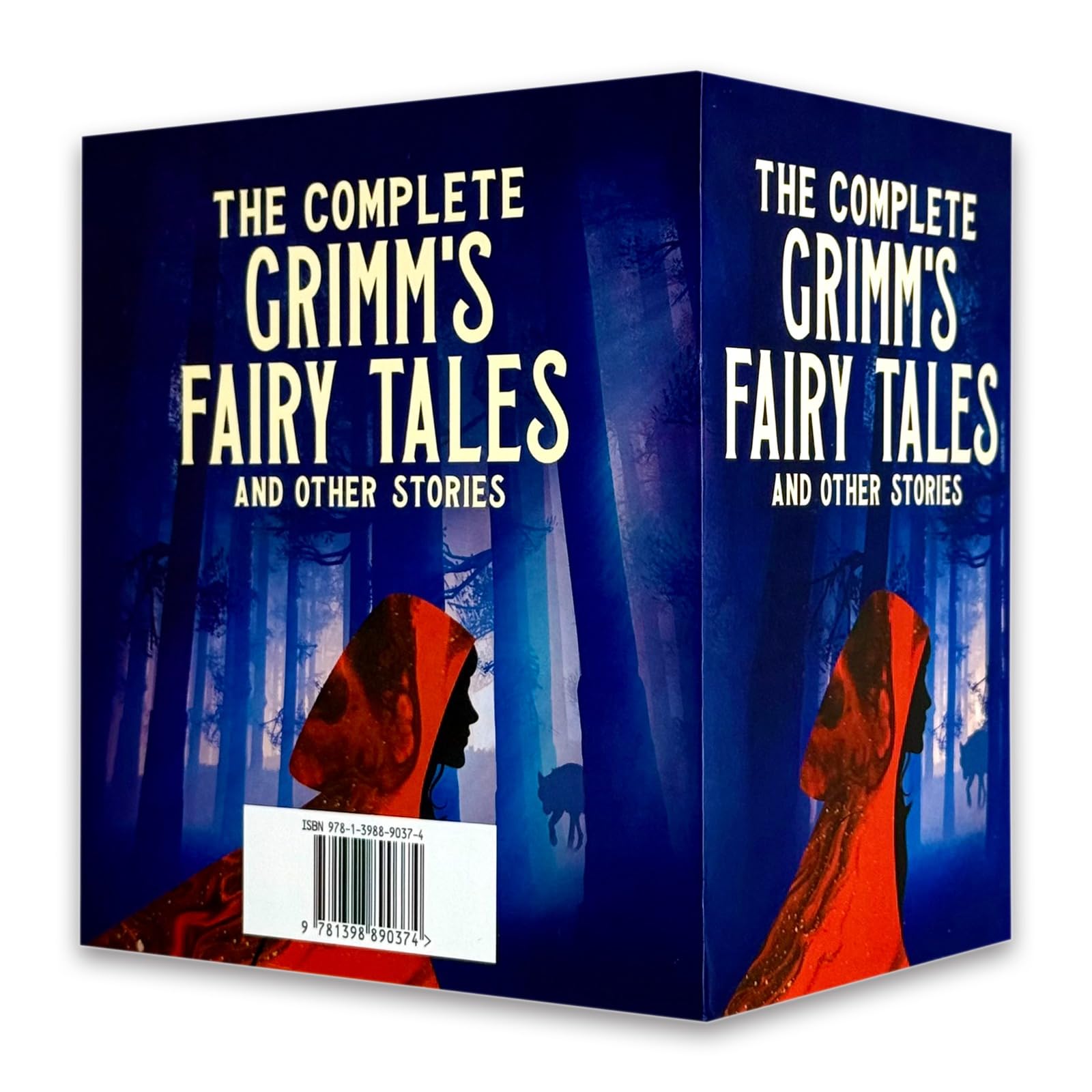 Close-up of Grimm's Fairy Tales hardcover book cover design from the 6 book box set