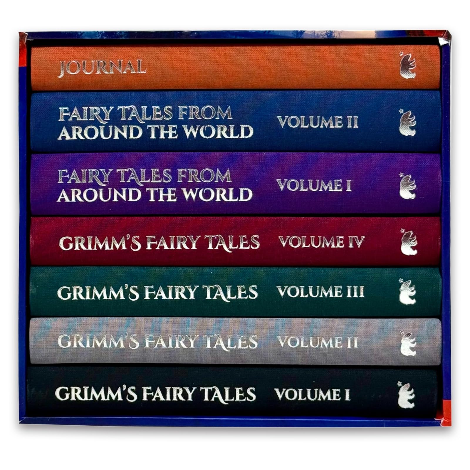 Inside page spread from a Grimm's Fairy Tales hardcover volume showing story text layout