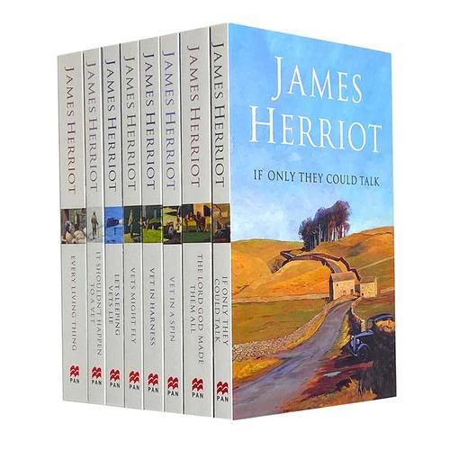 All 8 paperback titles from The Complete James Herriot box set fanned out to show individual book covers