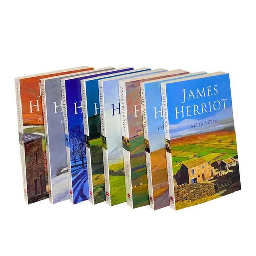 Back cover and spine detail of The Complete James Herriot 8 book paperback collection set