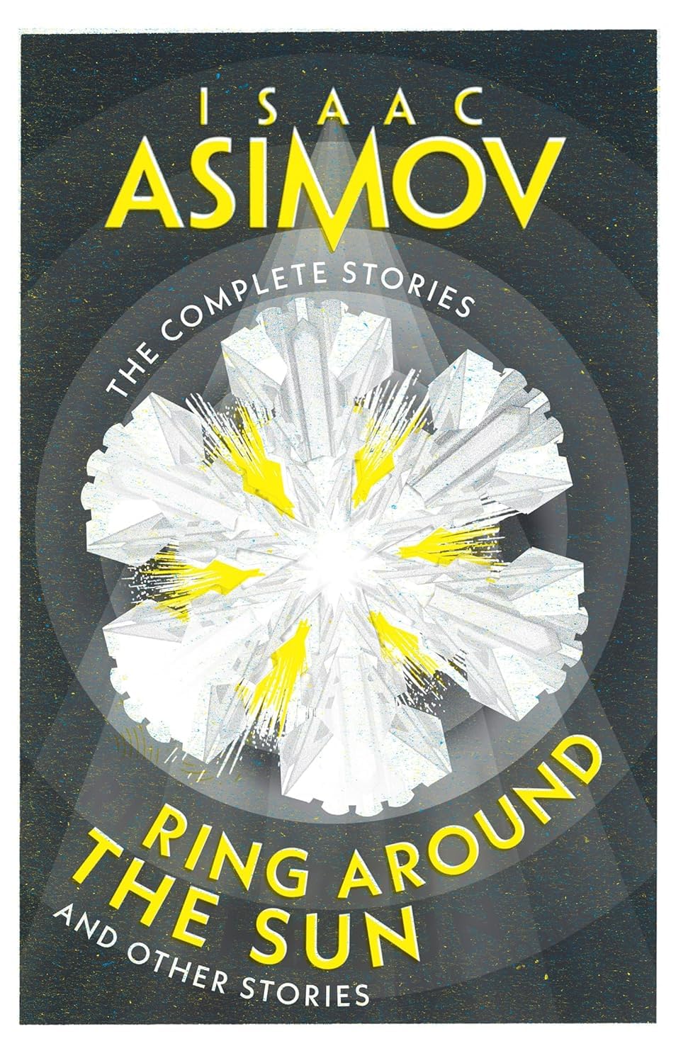 All six paperback books from the Isaac Asimov Complete Stories Collection Set fanned out together