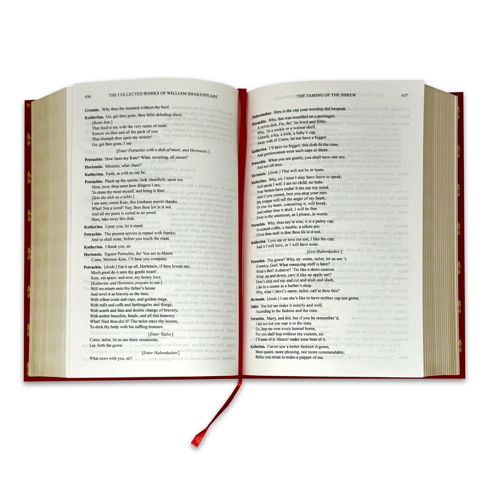 Open interior page spread from the Complete Works of William Shakespeare deluxe leather-bound hardback