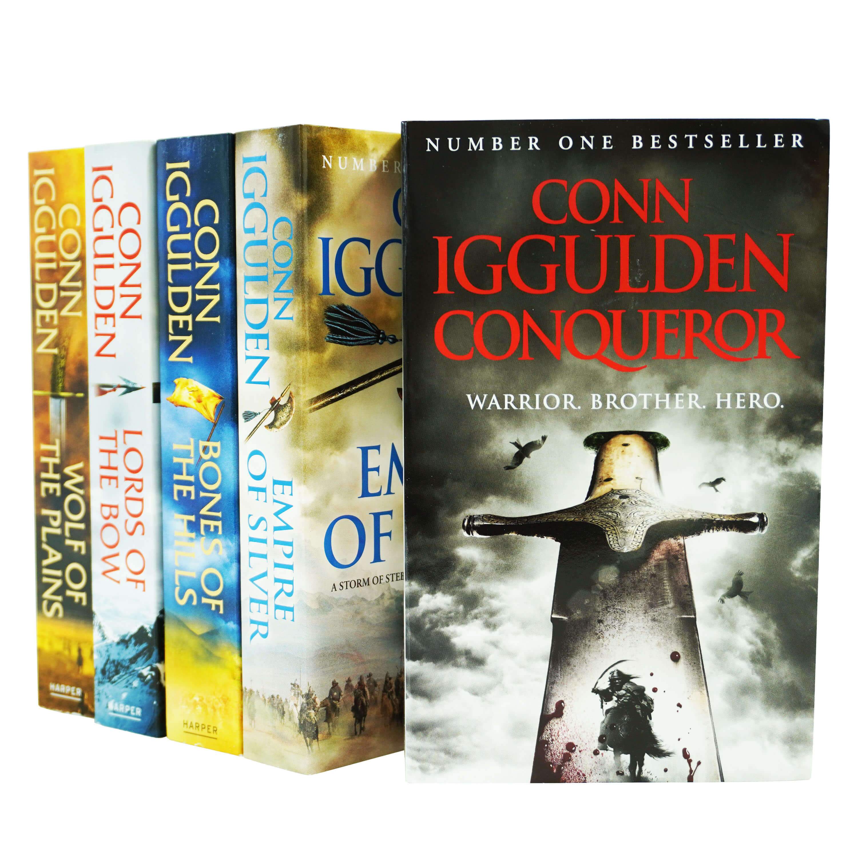 Thumbnail of Conn Iggulden's Conqueror 5-book paperback set showing all five spines