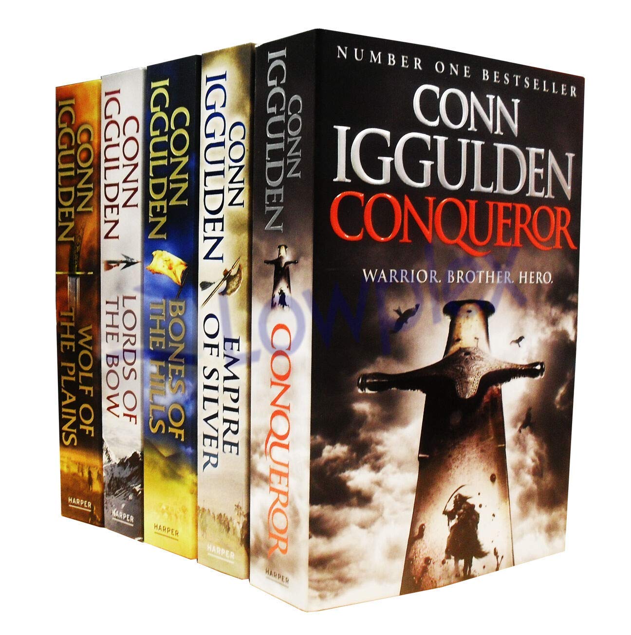 Back cover detail of the Conqueror series paperback collection by Conn Iggulden