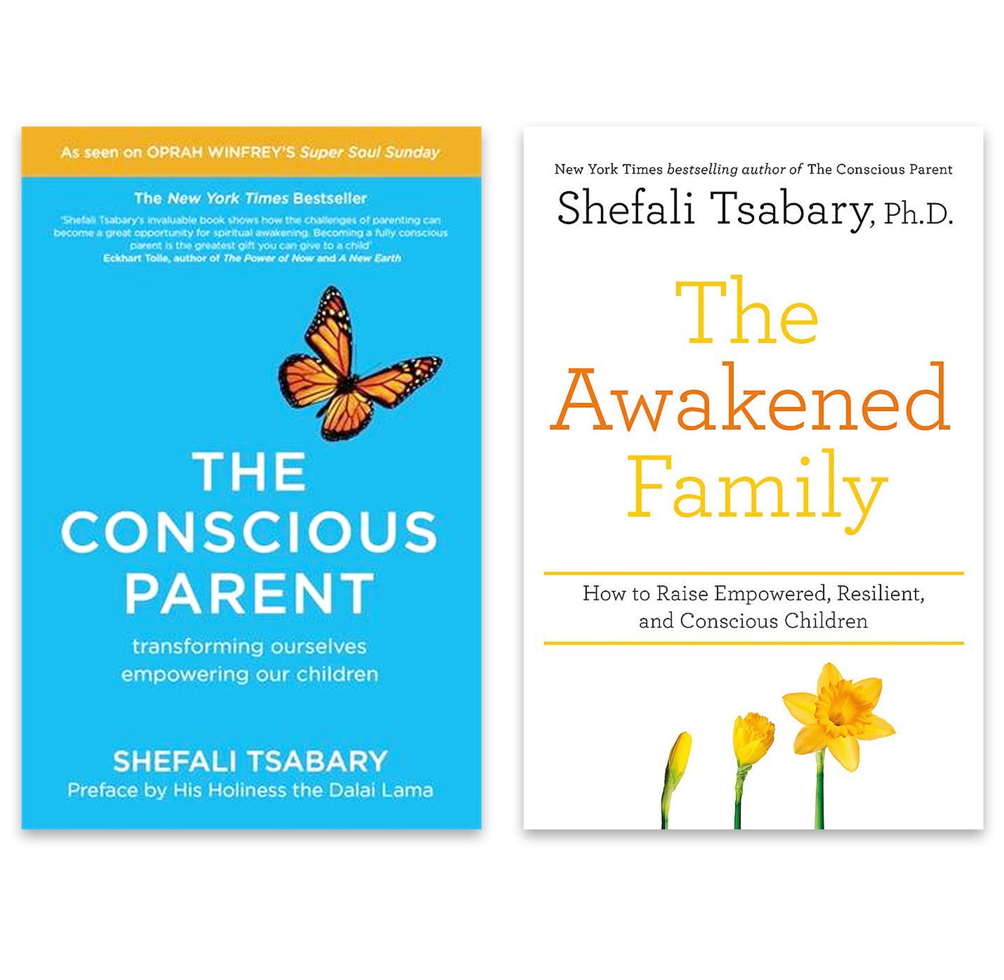 Front cover of Shefali Tsabary's 2 Books Collection Set featuring The Conscious Parent and The Awakened Family paperback