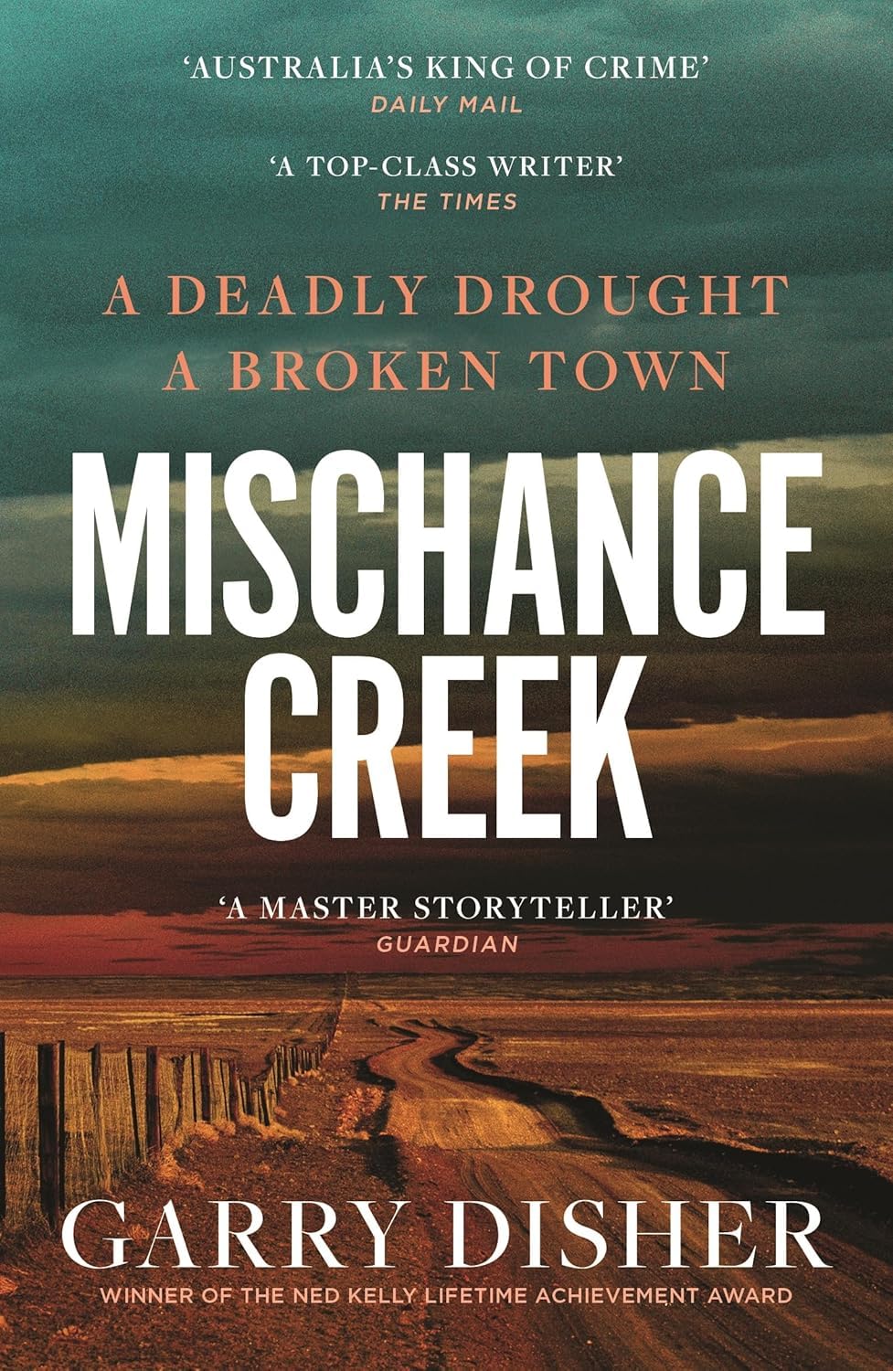 Close-up detail of the Mischance Creek paperback cover, the fifth Constable Hirsch novel by Garry Disher