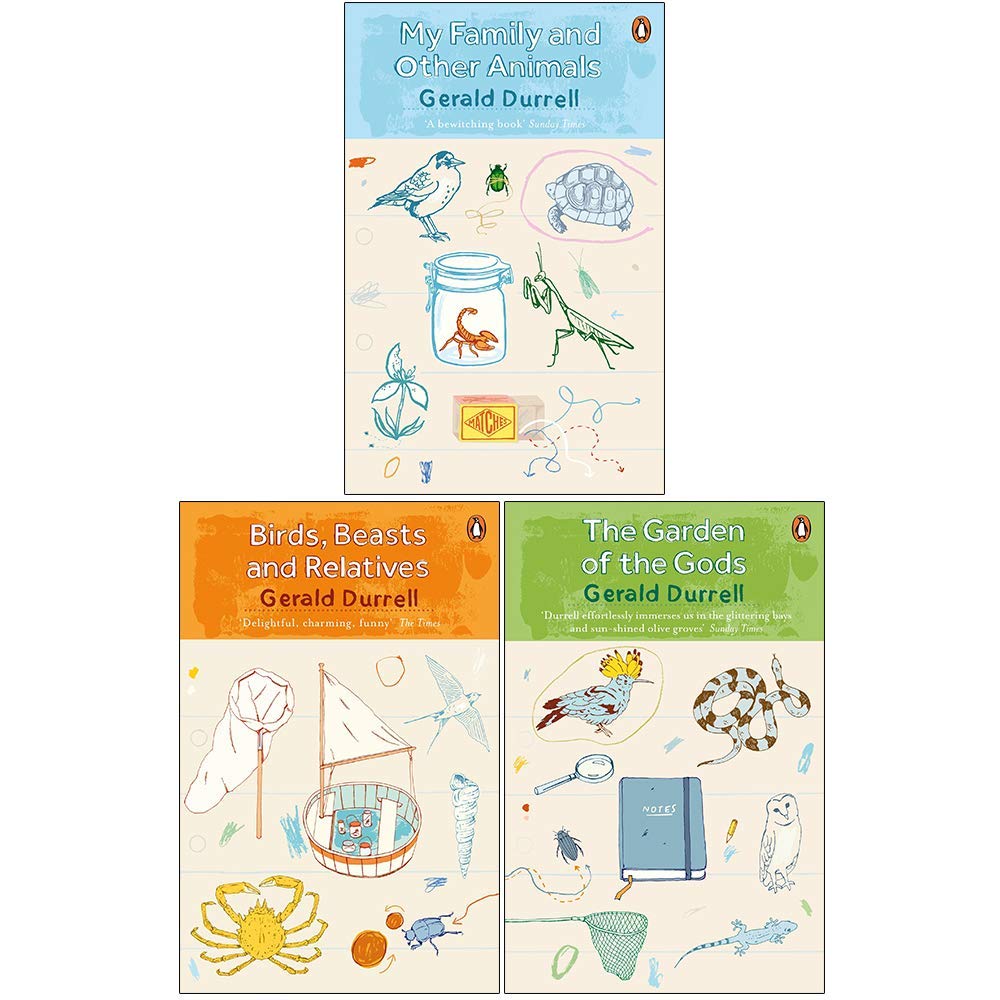 My Family and Other Animals paperback cover from the Gerald Durrell Corfu Trilogy set