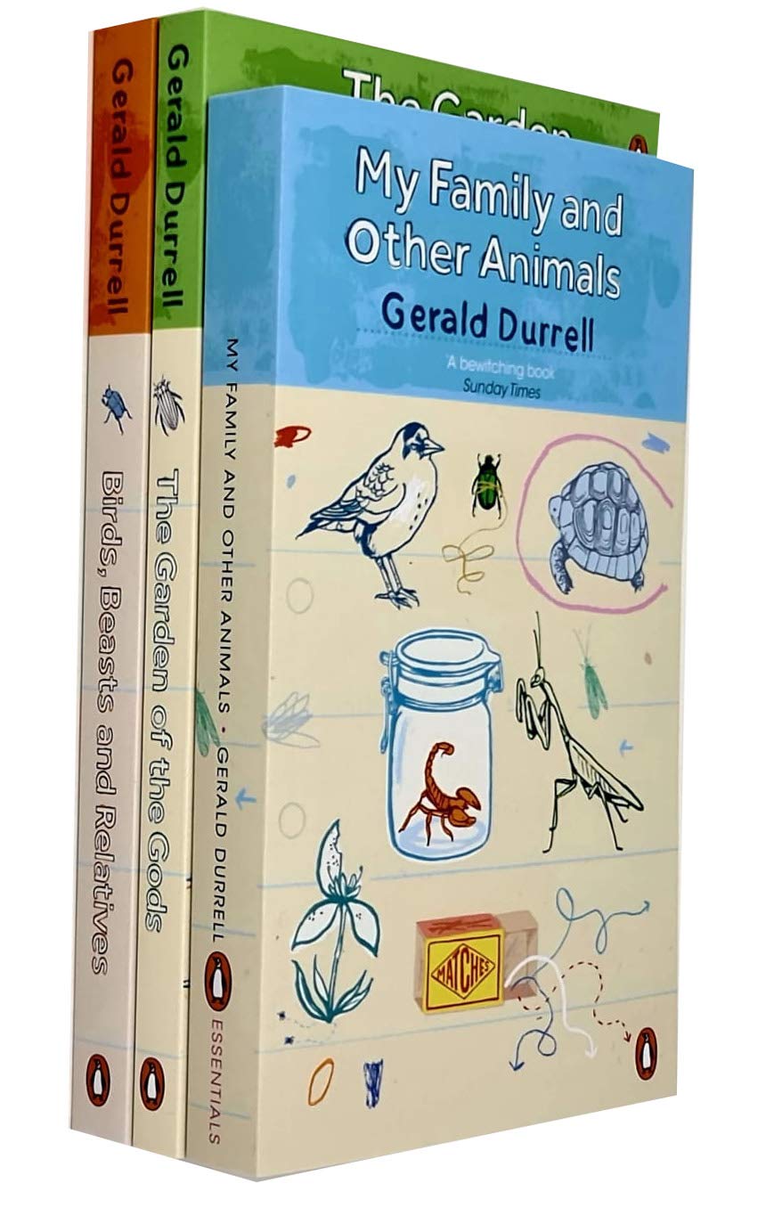 Corfu Trilogy by Gerald Durrell 3 book paperback collection set front covers