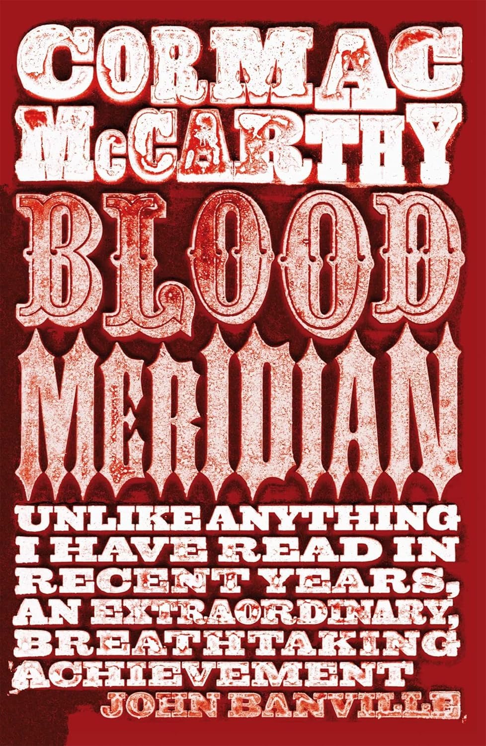 Close-up detail of the Blood Meridian paperback cover art from the Cormac McCarthy Collection.