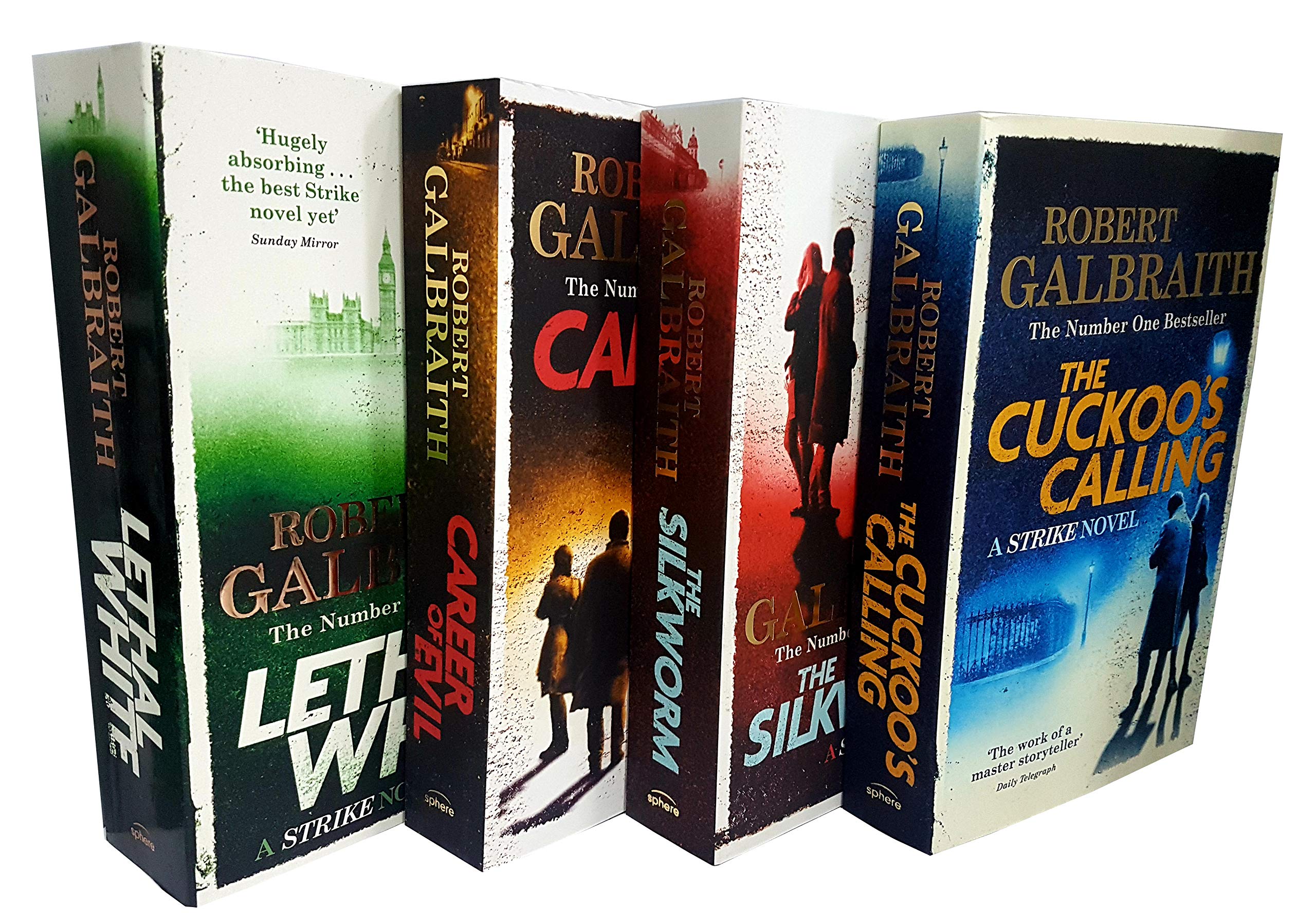 Front cover of the Cormoran Strike 4 Books Collection Set by Robert Galbraith, paperback crime fiction series
