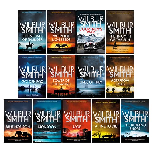 The Courtney Series by Wilbur Smith 13 books collection set - front cover of the full paperback boxed set