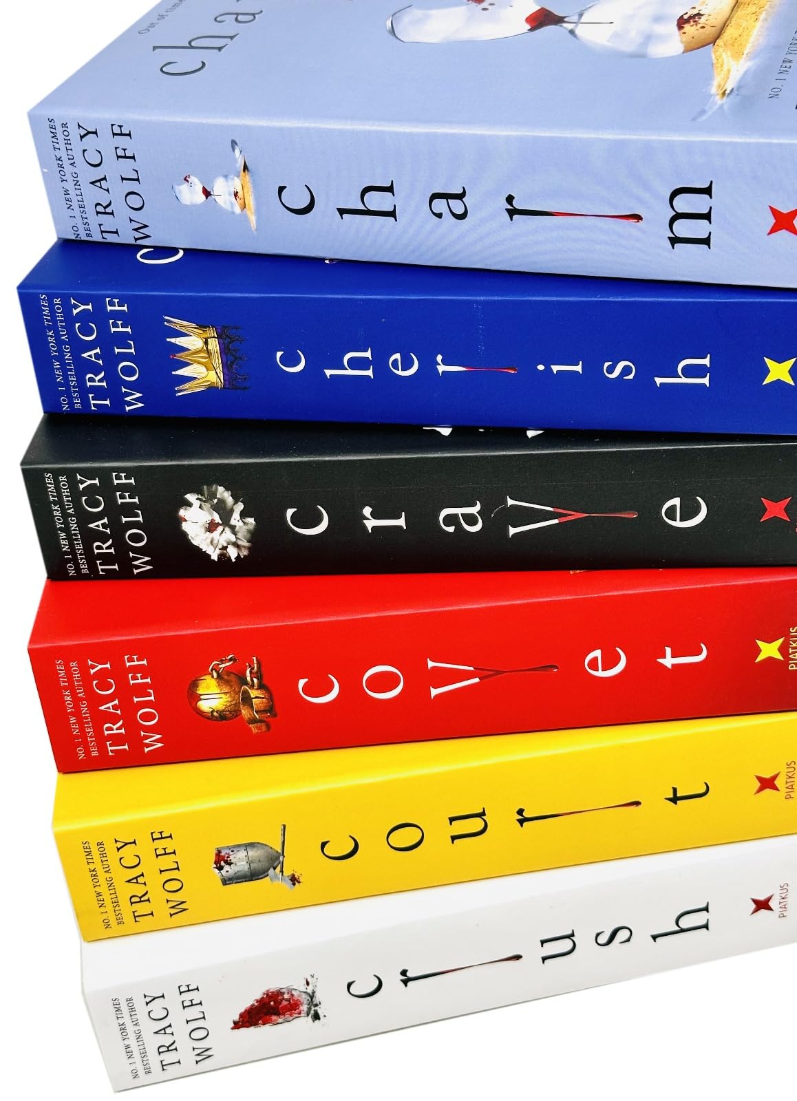 Crave Series 6 books by Tracy Wolff fanned out to show the full paperback set spread across a flat surface.