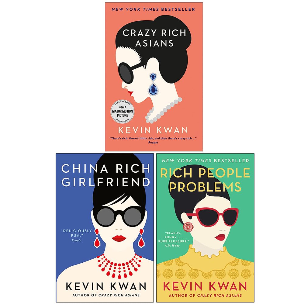 Back cover blurbs of the Crazy Rich Asians paperback trilogy by Kevin Kwan