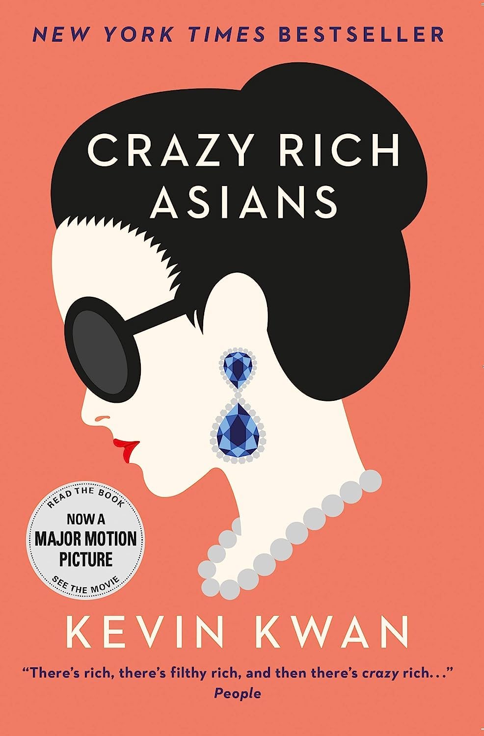 Crazy Rich Asians trilogy paperback set stacked showing colorful cover art