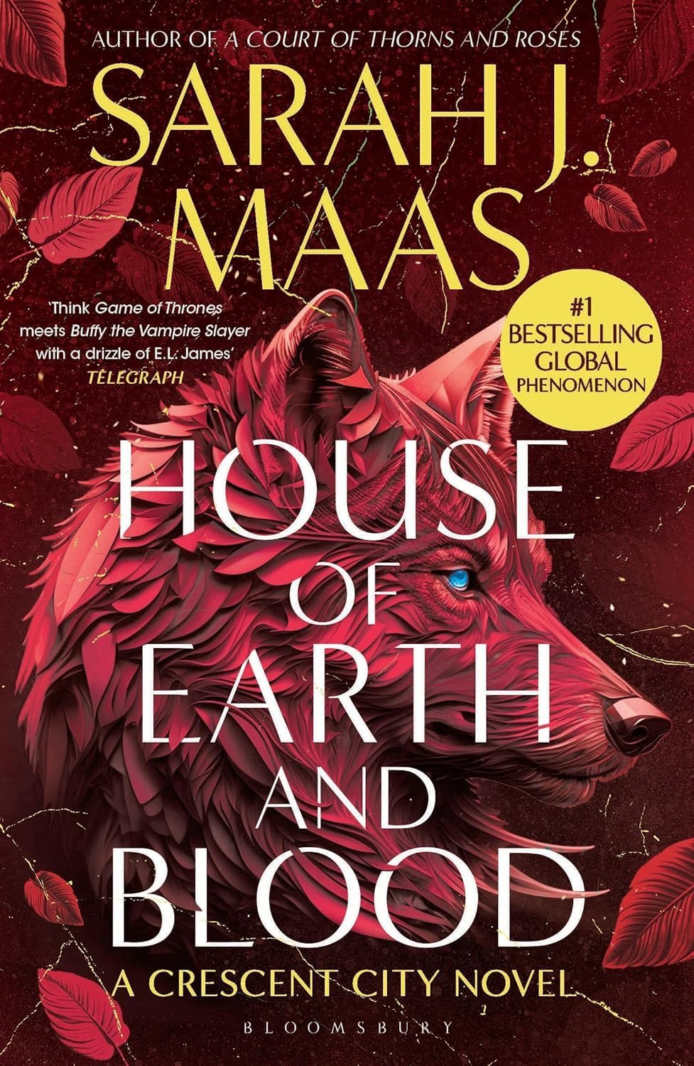 Back cover view of the Crescent City paperback collection by Sarah J. Maas, published by Bloomsbury Publishing.
