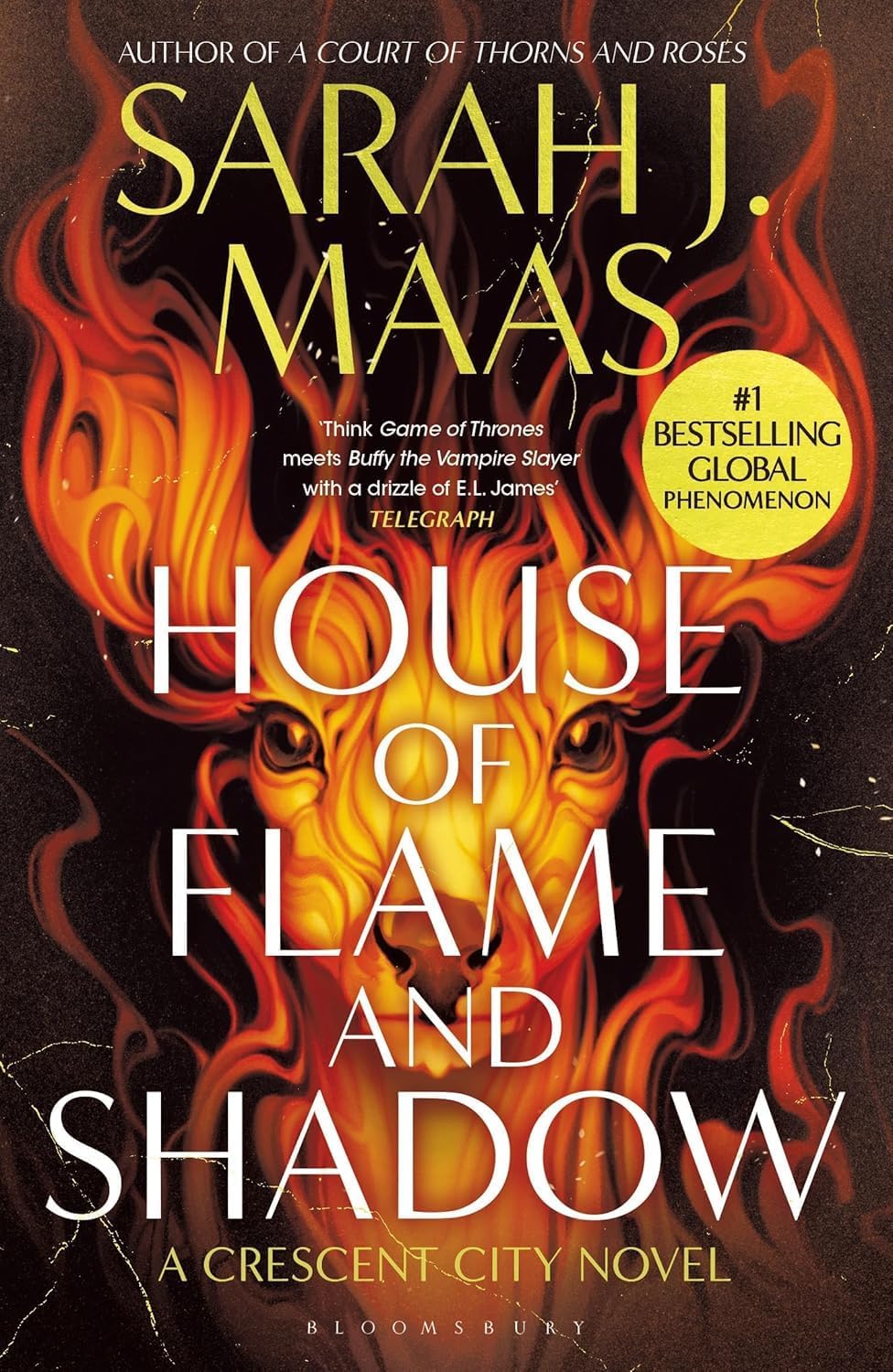 Stacked view of the Crescent City 3-book paperback collection set by Sarah J. Maas featuring vibrant fantasy cover art.
