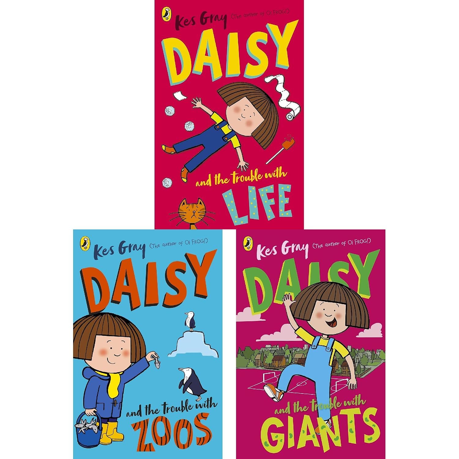 Daisy and the Trouble with Life paperback cover by Kes Gray - book 1 in the series