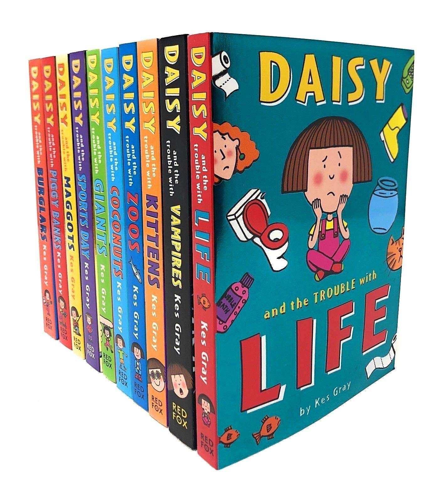 Daisy 10 Books Collection Set by Kes Gray - all ten paperback books fanned out showing individual titles