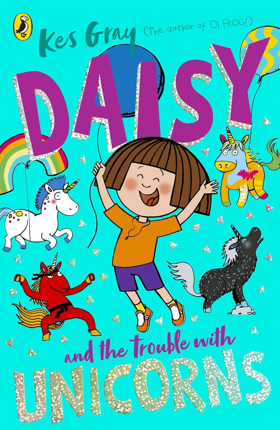 Inside page spread sample from a Daisy paperback book by Kes Gray showing the story text and illustration style