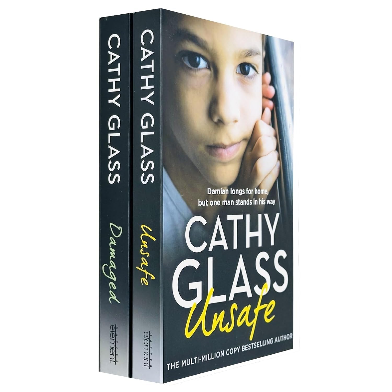 Damaged and Unsafe by Cathy Glass 2 book paperback set - front cover of Damaged