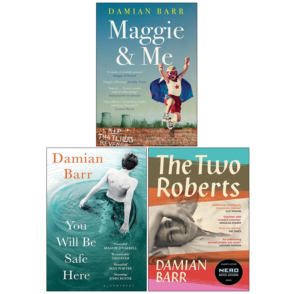 Damian Barr 3 Books Collection Set paperback front cover featuring Maggie & Me, You Will Be Safe Here, and The Two Roberts