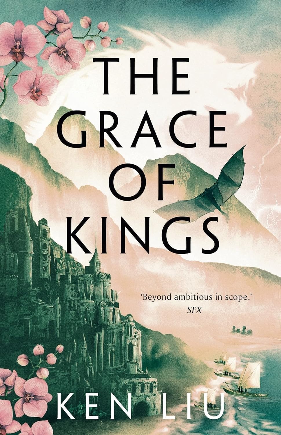 The Dandelion Dynasty 4 Books Collection Set by Ken Liu, paperback — close-up of the publisher and imprint branding on the paperback covers.