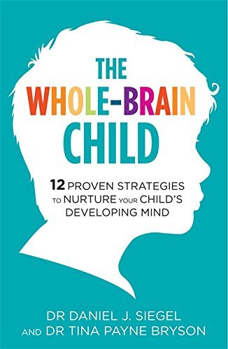 Three paperback parenting books by Daniel J. Siegel and Tina Payne Bryson fanned out on a wooden table showing spine and cover detail
