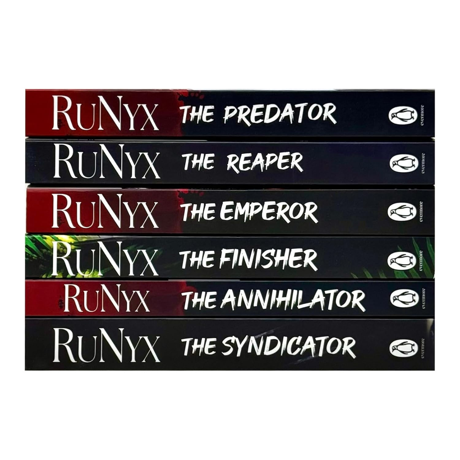 Dark Verse Series by RuNyx paperback box set showing spines of all 6 books side by side