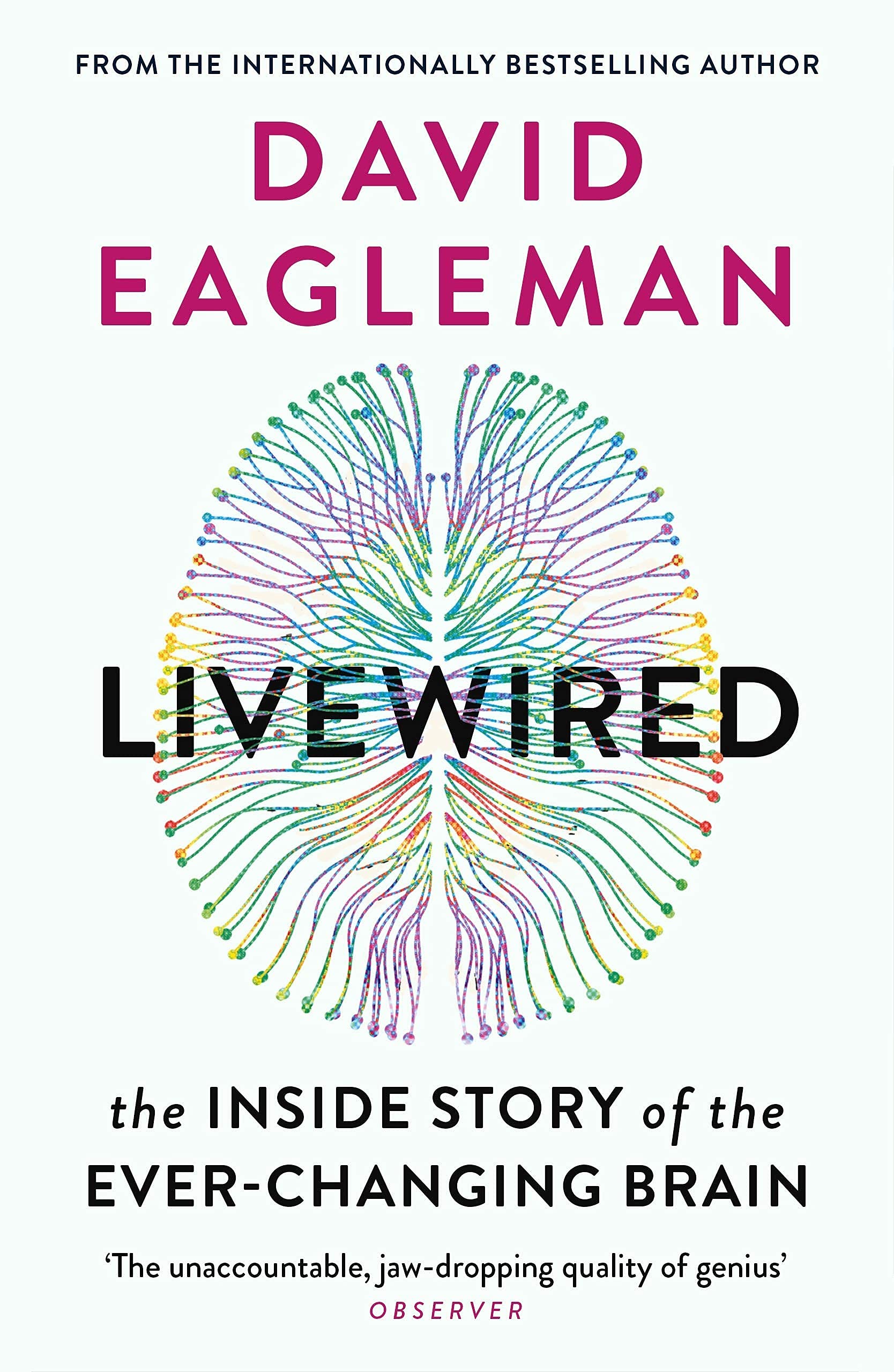 All three David Eagleman paperbacks fanned out together showing spines and back cover blurbs