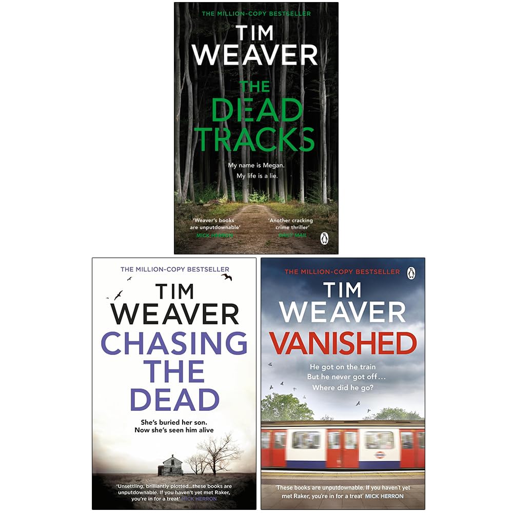 David Raker Series 1-3 Collection Set by Tim Weaver paperback front cover, showing all three books