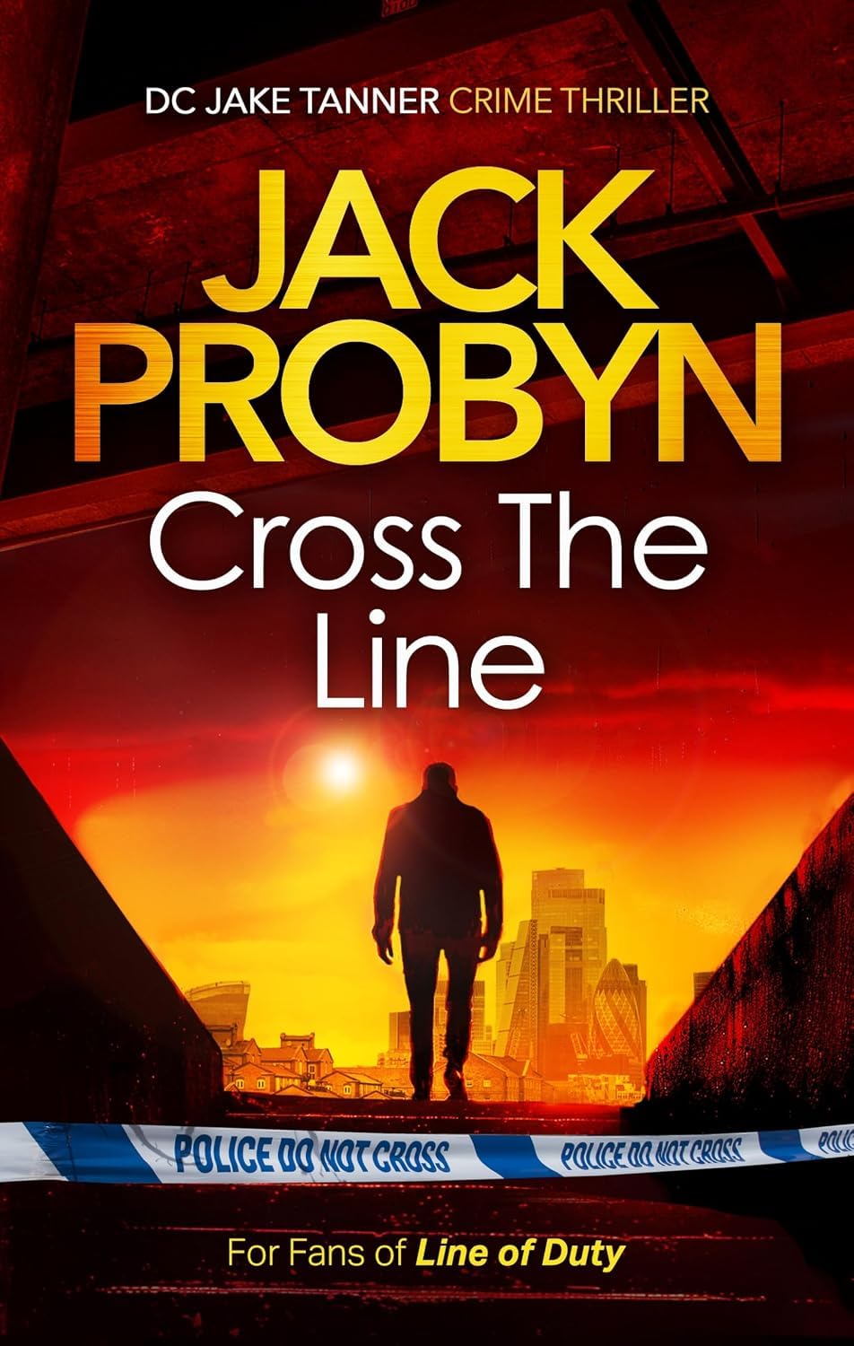 Close-up of Under the Line and Cross the Line paperback covers from the DC Jake Tanner series