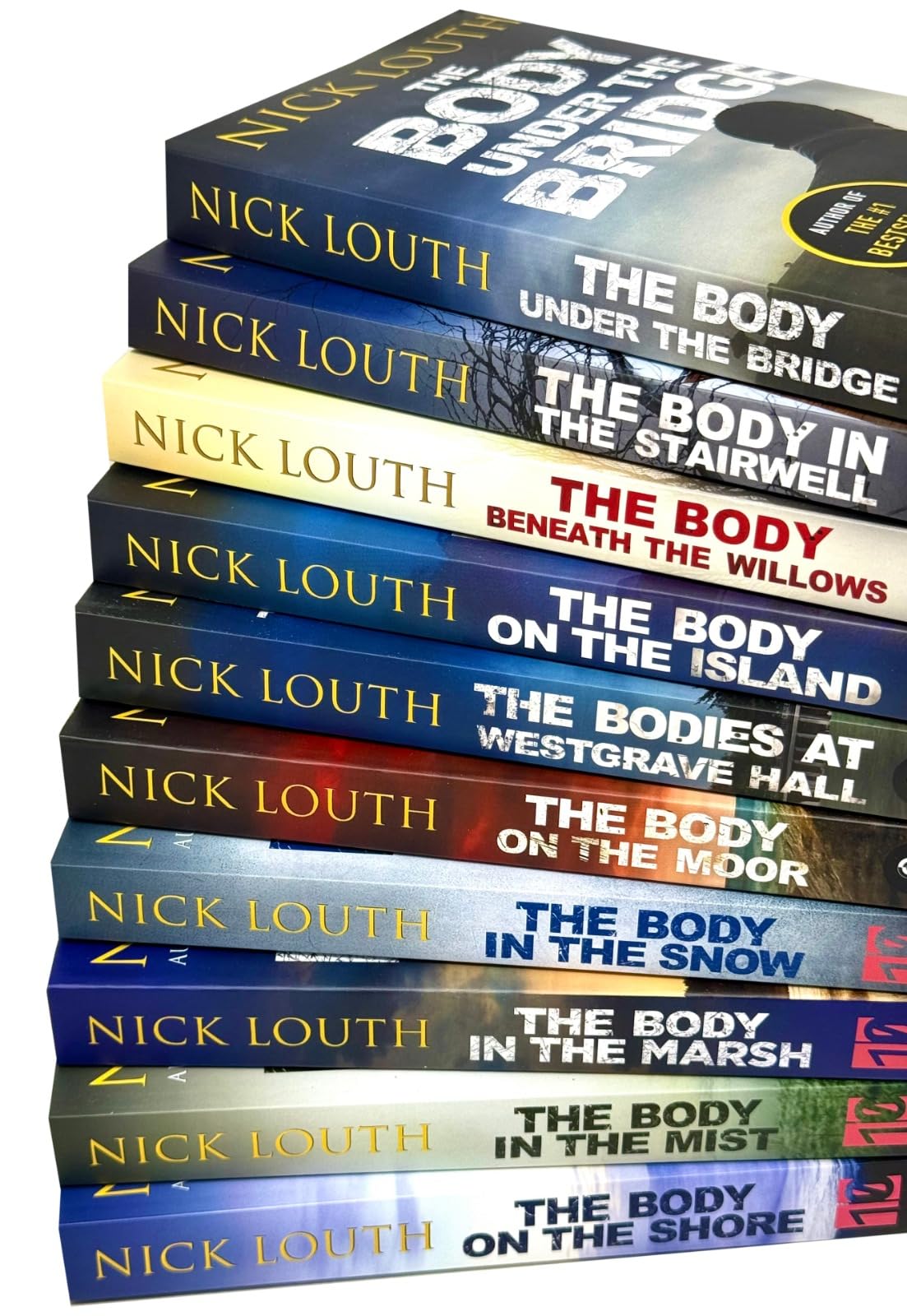 The Body in the Mist and The Body in the Snow paperback covers from the Nick Louth crime thriller set