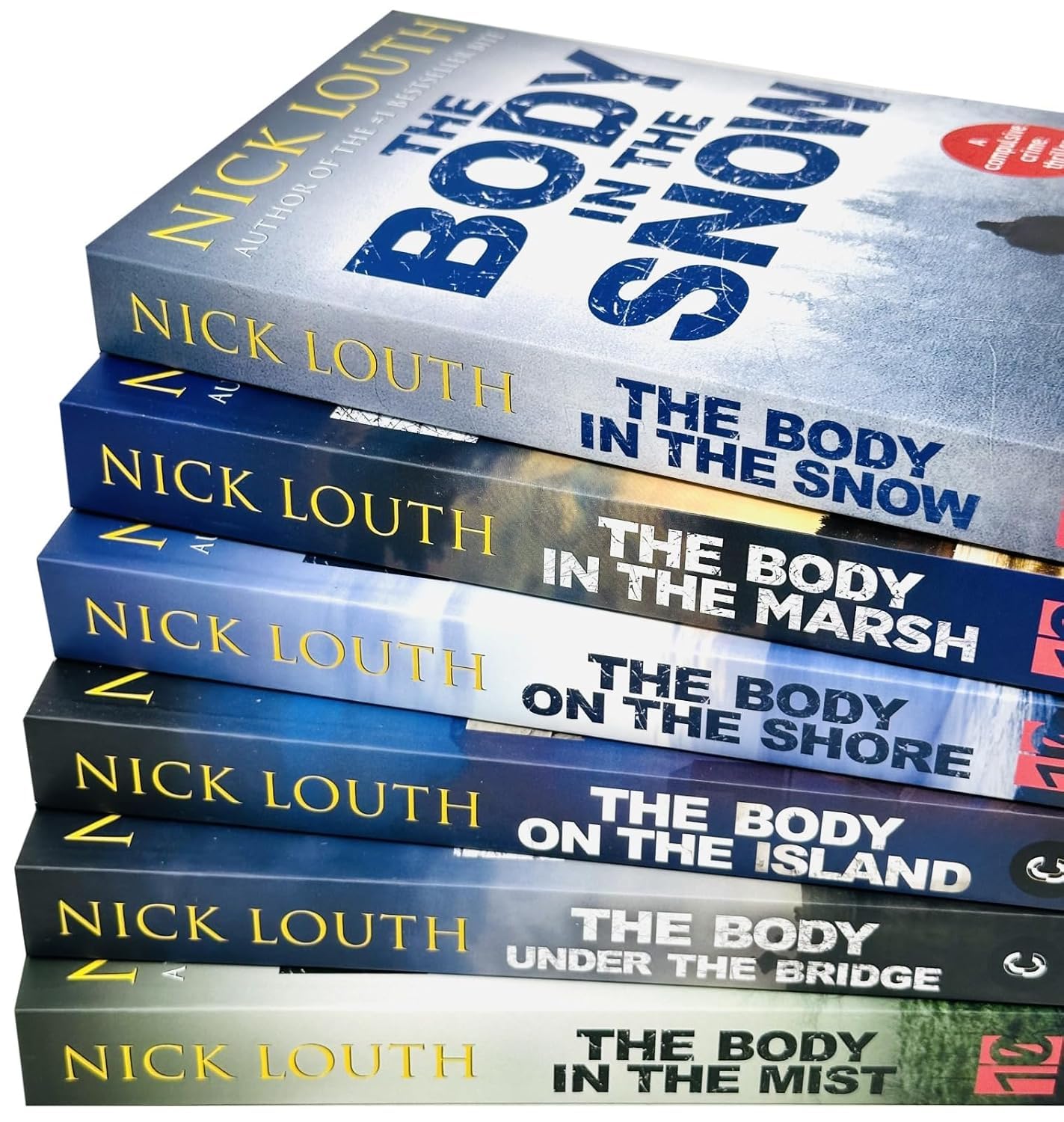 The Body in the Mist and The Body in the Snow paperback covers by Nick Louth