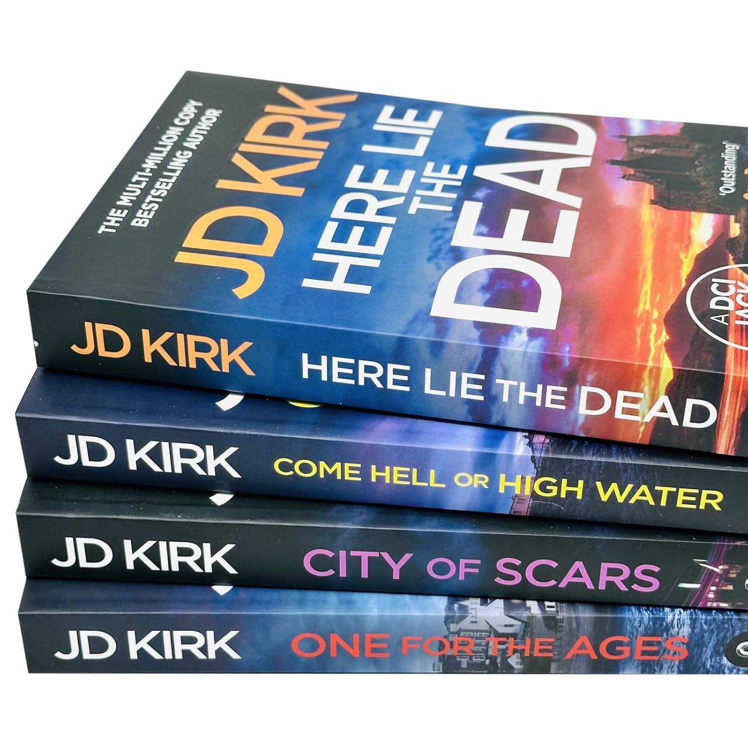 DCI Logan Crime Thrillers 13-16 by JD Kirk, 4 book paperback set, Come Hell or High Water cover