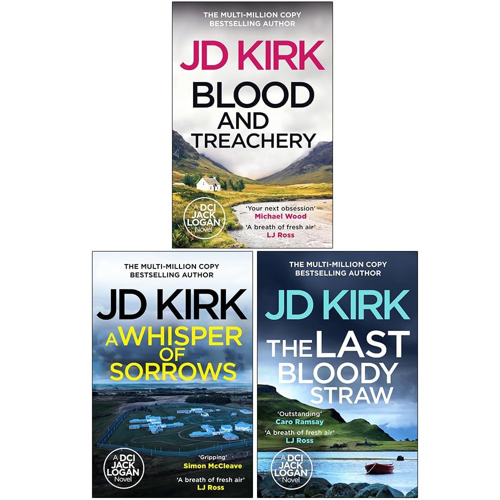 DCI Logan Crime Thrillers 3 book collection by JD Kirk - books stacked together