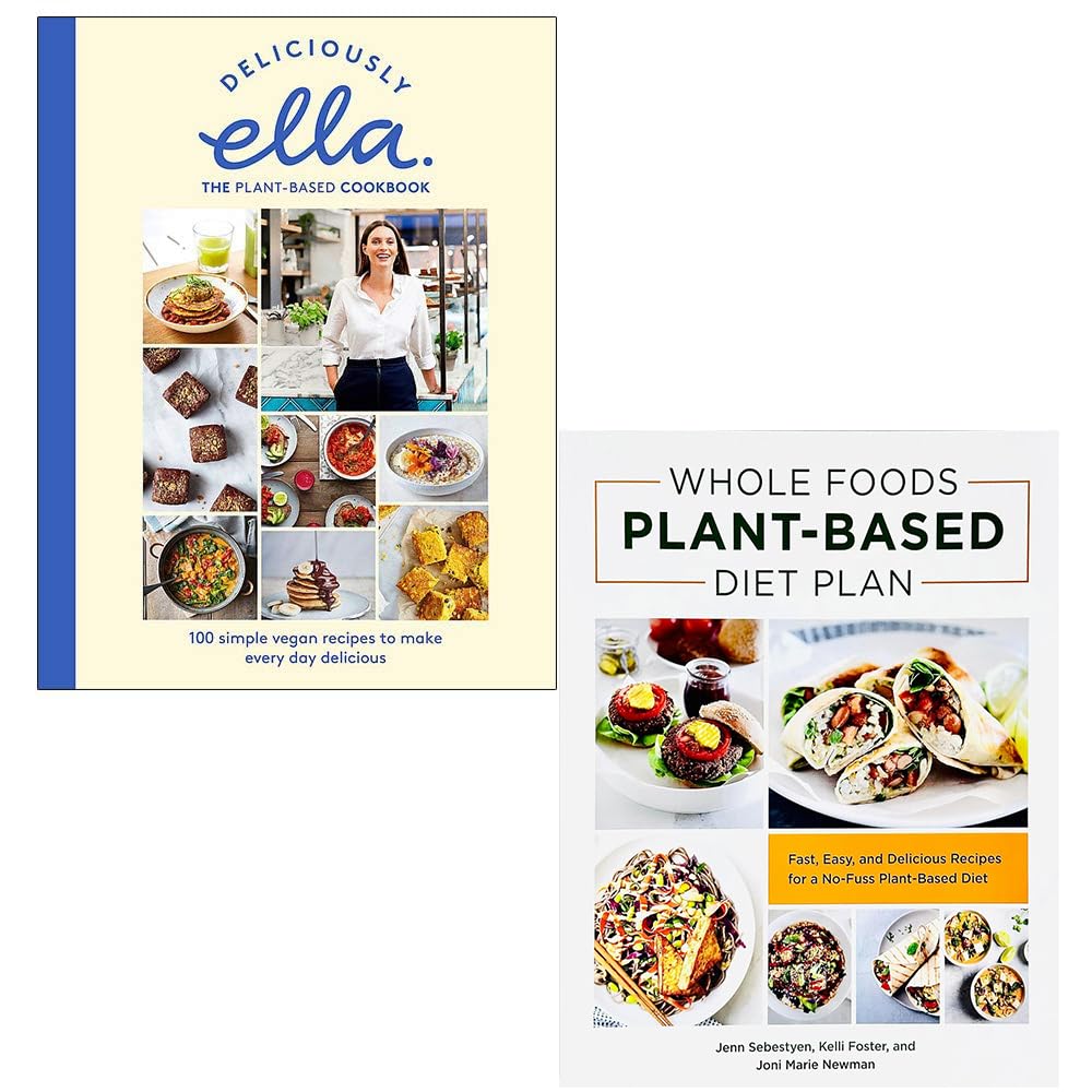 Angled view of the Deliciously Ella 2 books collection set showing hardcover and paperback side by side