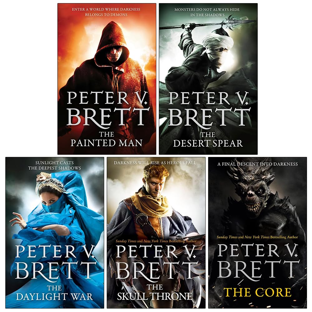 The Desert Spear paperback front cover by Peter V. Brett, The Demon Cycle Book 2