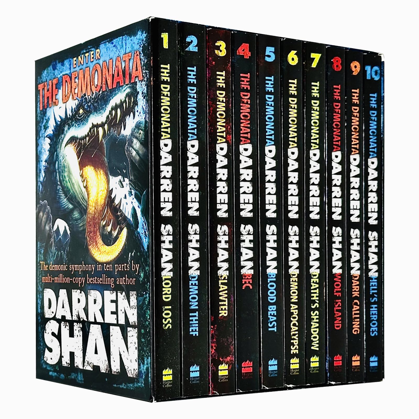The Demonata 10 book collection set by Darren Shan, paperback front cover artwork