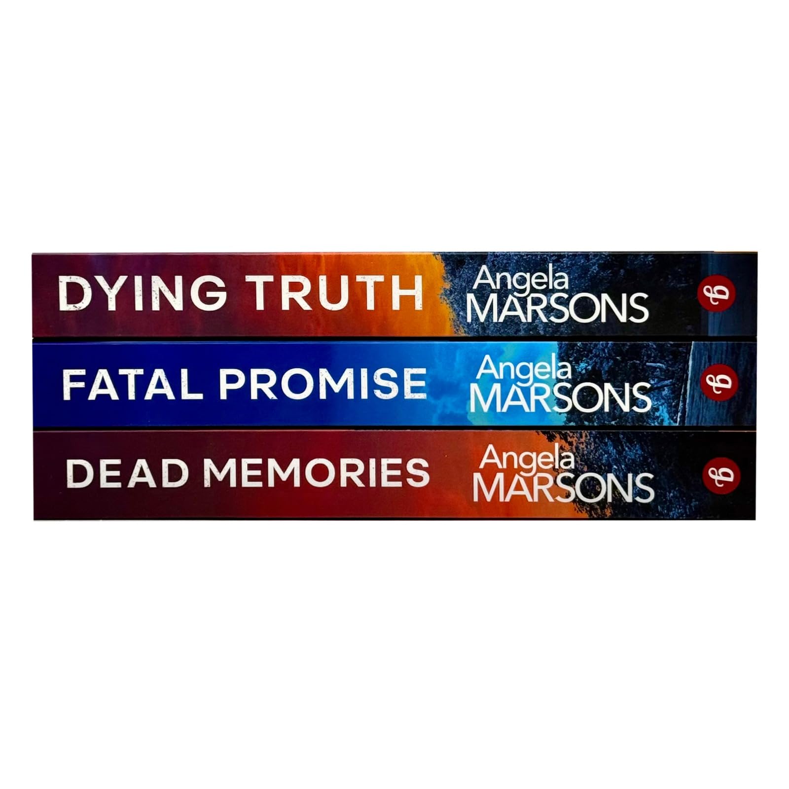 Dying Truth, Fatal Promise, and Dead Memories - three Kim Stone paperback books stacked together